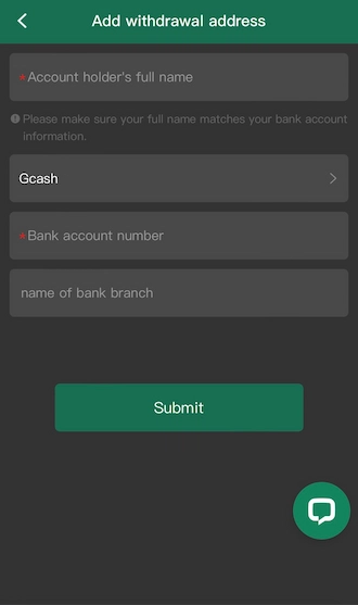 Step 4: Please provide your real name, select account type, and account number.